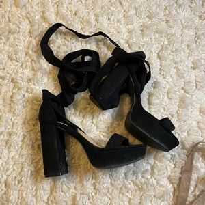 Black lace up heels